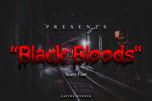 Black Bloods Font: A Display Typeface for Creepy Editorial Designs