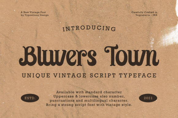 Bluvers Town: A Vintage Display Font for Editorial Elegance